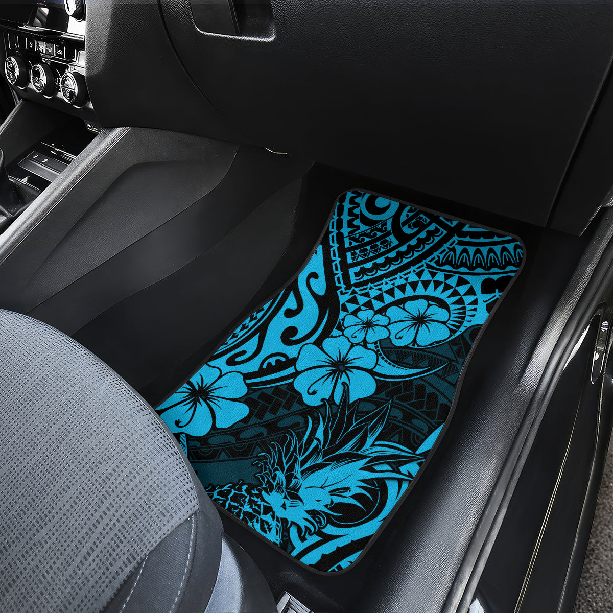 Hawaii Pineapple Car Mats Polynesian Pattern Sky Blue Version - Wonder Print Shop