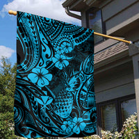 Hawaii Pineapple Garden Flag Polynesian Pattern Sky Blue Version - Wonder Print Shop