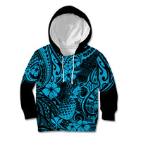 Hawaii Pineapple Kid Hoodie Polynesian Pattern Sky Blue Version - Wonder Print Shop