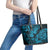 Hawaii Pineapple Leather Tote Bag Polynesian Pattern Sky Blue Version - Wonder Print Shop