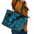 Hawaii Pineapple Leather Tote Bag Polynesian Pattern Sky Blue Version - Wonder Print Shop