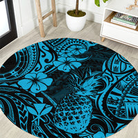 hawaii-pineapple-round-carpet-polynesian-pattern-sky-blue-version