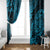 Hawaii Pineapple Window Curtain Polynesian Pattern Sky Blue Version - Wonder Print Shop