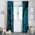 Hawaii Pineapple Window Curtain Polynesian Pattern Sky Blue Version - Wonder Print Shop