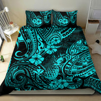 Hawaii Pineapple Bedding Set Polynesian Pattern Turquoise Version - Wonder Print Shop