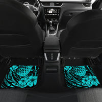 Hawaii Pineapple Car Mats Polynesian Pattern Turquoise Version - Wonder Print Shop