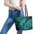 Hawaii Pineapple Leather Tote Bag Polynesian Pattern Turquoise Version - Wonder Print Shop