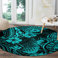 hawaii-pineapple-round-carpet-polynesian-pattern-turquoise-version