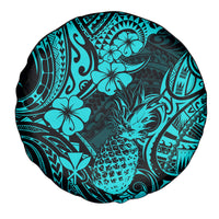 Hawaii Pineapple Spare Tire Cover Polynesian Pattern Turquoise Version - Wonder Print Shop