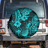 Hawaii Pineapple Spare Tire Cover Polynesian Pattern Turquoise Version - Wonder Print Shop