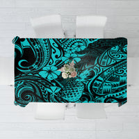 Hawaii Pineapple Tablecloth Polynesian Pattern Turquoise Version - Wonder Print Shop