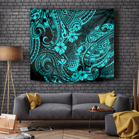 Hawaii Pineapple Tapestry Polynesian Pattern Turquoise Version - Wonder Print Shop