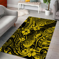 Hawaii Pineapple Area Rug Polynesian Pattern Yellow Version - Wonder Print Shop