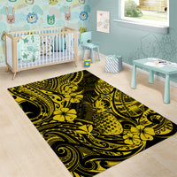 Hawaii Pineapple Area Rug Polynesian Pattern Yellow Version - Wonder Print Shop