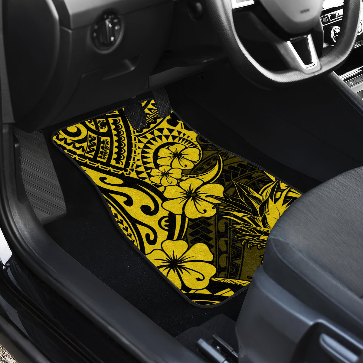Hawaii Pineapple Car Mats Polynesian Pattern Yellow Version - Wonder Print Shop