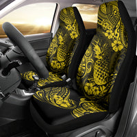 Hawaii Pineapple Car Seat Cover Polynesian Pattern Yellow Version - Wonder Print Shop