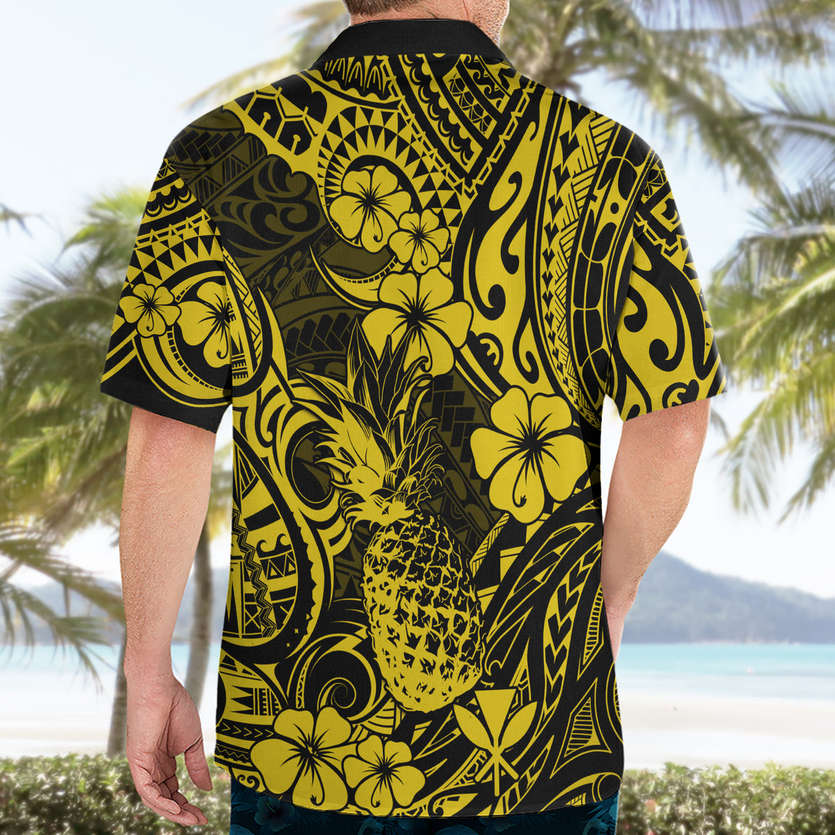 Hawaii Pineapple Hawaiian Shirt Polynesian Pattern Yellow Version - Wonder Print Shop