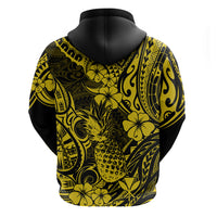 Hawaii Pineapple Hoodie Polynesian Pattern Yellow Version - Wonder Print Shop