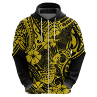 Hawaii Pineapple Hoodie Polynesian Pattern Yellow Version - Wonder Print Shop