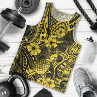 Hawaii Pineapple Men Tank Top Polynesian Pattern Yellow Version - Wonder Print Shop