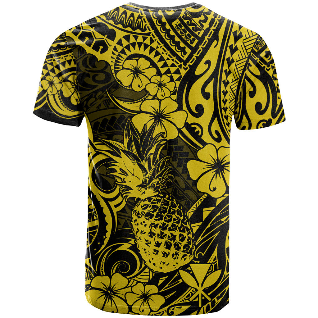 Hawaii Pineapple T Shirt Polynesian Pattern Yellow Version - Wonder Print Shop