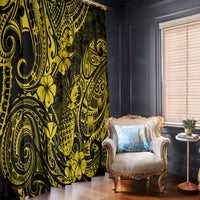 Hawaii Pineapple Window Curtain Polynesian Pattern Yellow Version - Wonder Print Shop