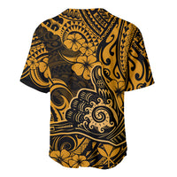 Hawaii Shaka Sign Baseball Jersey With Polynesian Hibiscus Gold Unique - Wonder Print Shop