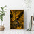 Hawaii Shaka Sign Canvas Wall Art With Polynesian Hibiscus Gold Unique - Wonder Print Shop