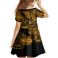 Hawaii Shaka Sign Family Matching Summer Maxi Dress and Hawaiian Shirt With Polynesian Hibiscus Gold Unique - Wonder Print Shop