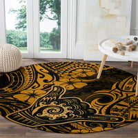 hawaii-shaka-sign-round-carpet-with-polynesian-hibiscus-gold-unique