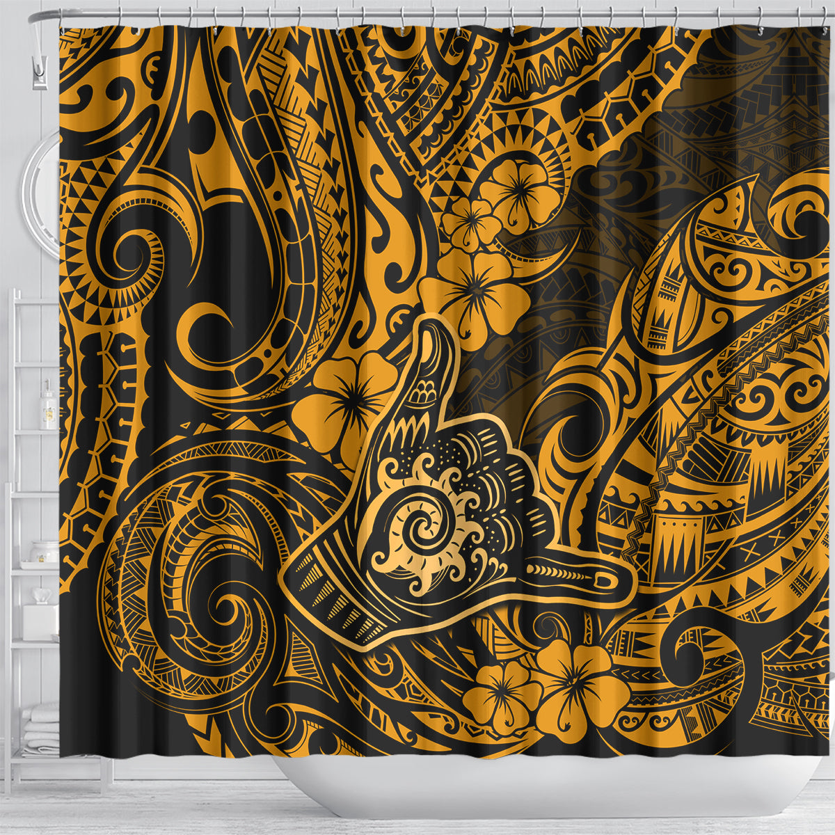 hawaii-shaka-sign-shower-curtain-with-polynesian-hibiscus-gold-unique