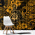 Hawaii Shaka Sign Window Curtain With Polynesian Hibiscus Gold Unique - Wonder Print Shop
