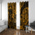 Hawaii Shaka Sign Window Curtain With Polynesian Hibiscus Gold Unique - Wonder Print Shop