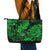 Hawaii Shaka Sign Leather Tote Bag With Polynesian Hibiscus Green Unique - Wonder Print Shop