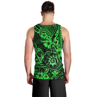 Hawaii Shaka Sign Men Tank Top With Polynesian Hibiscus Green Unique - Wonder Print Shop