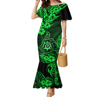 Hawaii Shaka Sign Mermaid Dress With Polynesian Hibiscus Green Unique - Wonder Print Shop