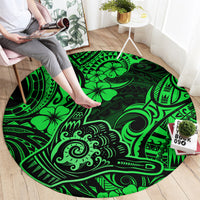 hawaii-shaka-sign-round-carpet-with-polynesian-hibiscus-green-unique