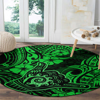 hawaii-shaka-sign-round-carpet-with-polynesian-hibiscus-green-unique
