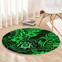 hawaii-shaka-sign-round-carpet-with-polynesian-hibiscus-green-unique