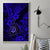 Hawaii Shaka Sign Canvas Wall Art With Polynesian Hibiscus Navy Blue Unique - Wonder Print Shop