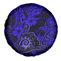 Hawaii Shaka Sign Spare Tire Cover With Polynesian Hibiscus Navy Blue Unique - Wonder Print Shop