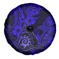 Hawaii Shaka Sign Spare Tire Cover With Polynesian Hibiscus Navy Blue Unique - Wonder Print Shop