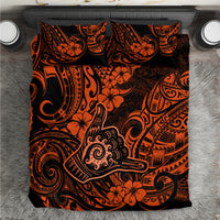 Hawaii Shaka Sign Bedding Set With Polynesian Hibiscus Orange Unique - Wonder Print Shop