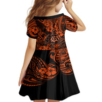 Hawaii Shaka Sign Family Matching Tank Maxi Dress and Hawaiian Shirt With Polynesian Hibiscus Orange Unique - Wonder Print Shop