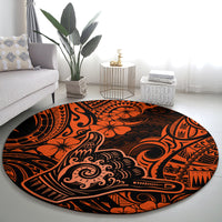 hawaii-shaka-sign-round-carpet-with-polynesian-hibiscus-orange-unique