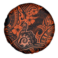 Hawaii Shaka Sign Spare Tire Cover With Polynesian Hibiscus Orange Unique - Wonder Print Shop