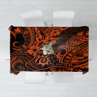 Hawaii Shaka Sign Tablecloth With Polynesian Hibiscus Orange Unique - Wonder Print Shop
