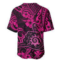 Hawaii Shaka Sign Baseball Jersey With Polynesian Hibiscus Pink Unique - Wonder Print Shop