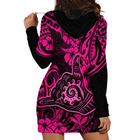 Hawaii Shaka Sign Hoodie Dress With Polynesian Hibiscus Pink Unique - Wonder Print Shop