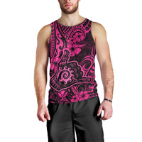 Hawaii Shaka Sign Men Tank Top With Polynesian Hibiscus Pink Unique - Wonder Print Shop